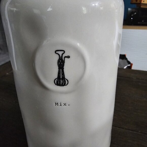 Rae Dunn Magenta OG Mix Typewriter Font Icon Ceramic Dimple Canister HTF Rare - Picture 2 of 10